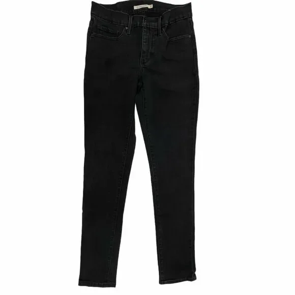 Levis 311 Shaping Skinny Jeans Womens Size 27 Black Stretch Denim Mid Rise STAIN