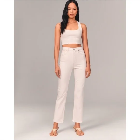 Abercrombie Curve Love The Ankle Straight Ultra High Rise Jean
