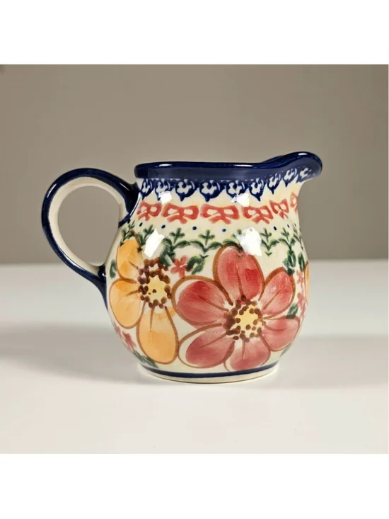 Polish Pottery Vena Unikat Creamer Milk Jug Hand Painted Malgorzata PP62 Poland