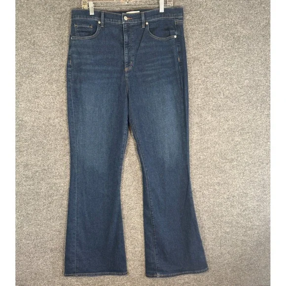 Ann‎ Taylor Loft Made and Loved Jeans Womens 32/14 Blue Slim Flare Jeans NEW