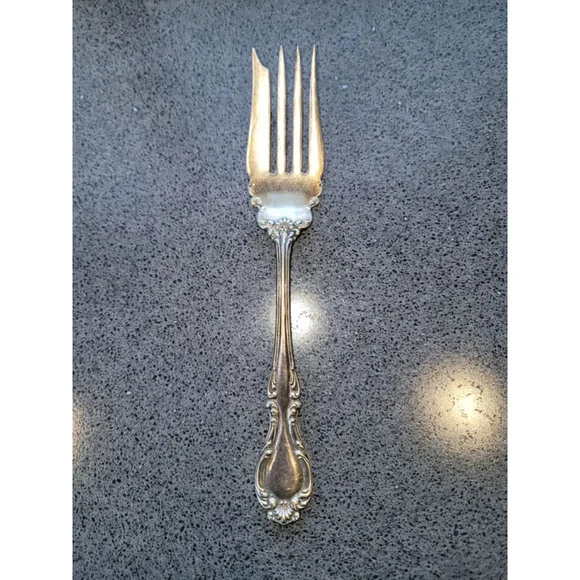 1835 R Wallace Cold Meat Serving Fork Silverplate Vintage Flatware 8.5”