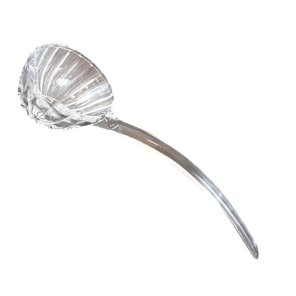 VTG Jeannette‎ Glass National Log Cabin Clear Ribbed Punch Bowl Ladle 11.5