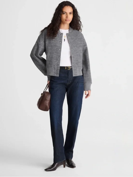 Madewell Petite Dean Easy Straight Jeans in Foundry Wash - Dark Blue