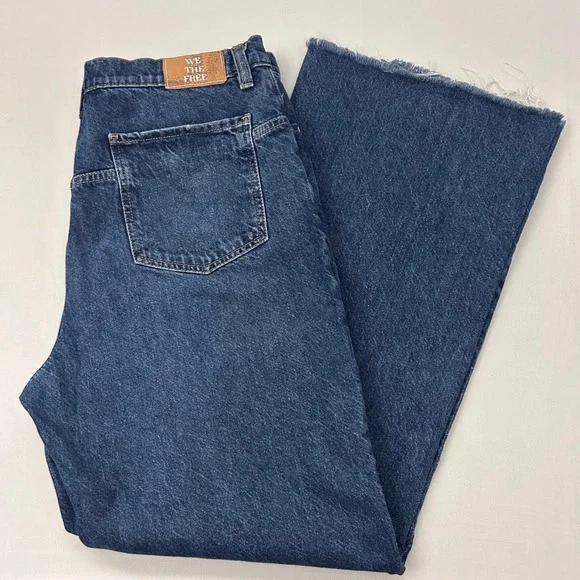 We The Free People Jeans‎ Womens 32 Blue Denim Tinsley Baggy High Rise