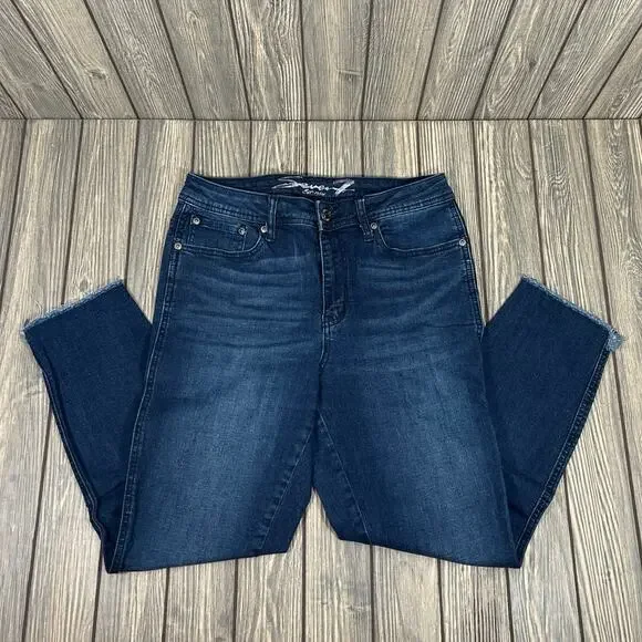 Seven7 Jeans‎ High Rise Ankle Skinny MY1450 Women Sz 8 Cropped Dark Wash