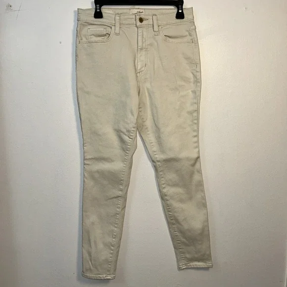 Universal Thread 90s Slim Jeans Women 8R Ivory Pockets Stretch Light 6319‎