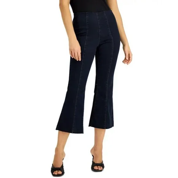 INC International Concepts Womens Size 4 High‎ Rise Crop Flare Pull-On Jeans $59