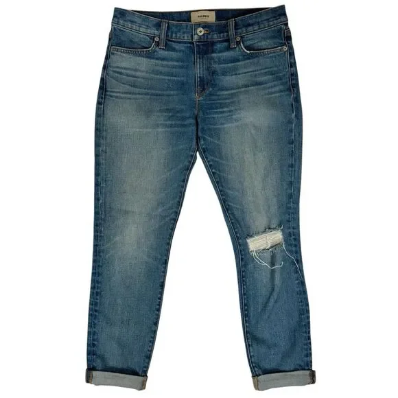 Baldwin Kansas‎ City Kennedy Low Rise Boyfriend Jeans Size 27 Distressed Cuffed