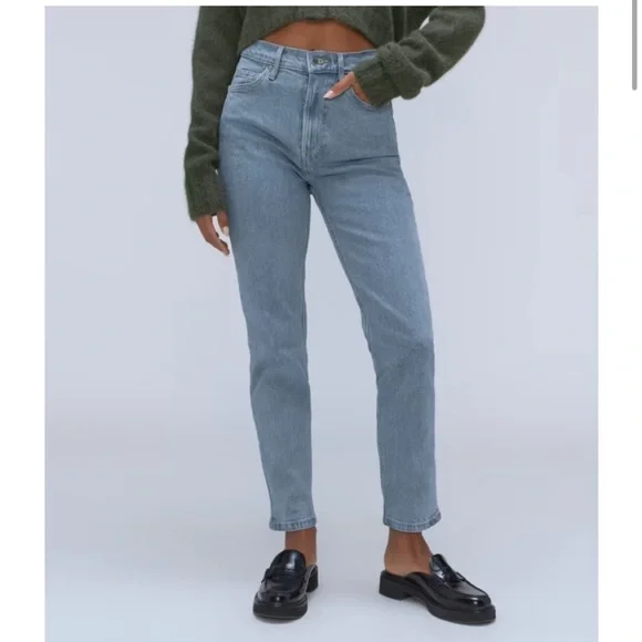 NWT Everlane The Original‎ Cheeky Cotton Jean Stone Washed Sky 27 Straight Crop