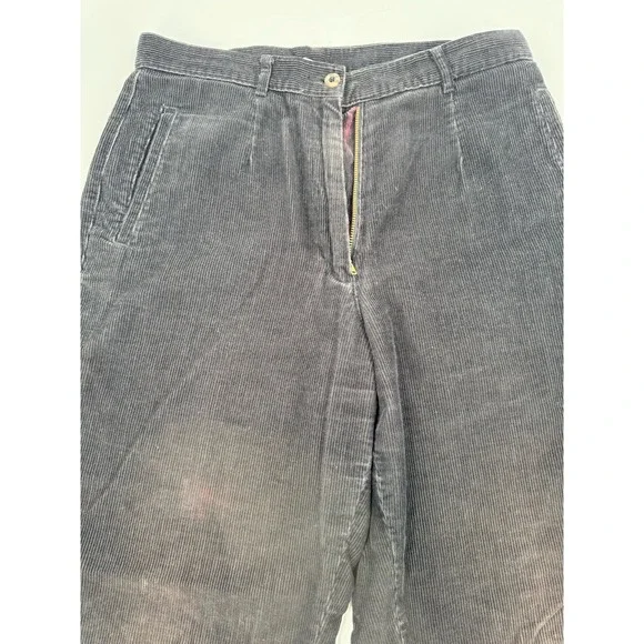 Vintage L.L. Bean Corduroy Pants Womens‎ Size 12 P Petite Black Distressed 90s