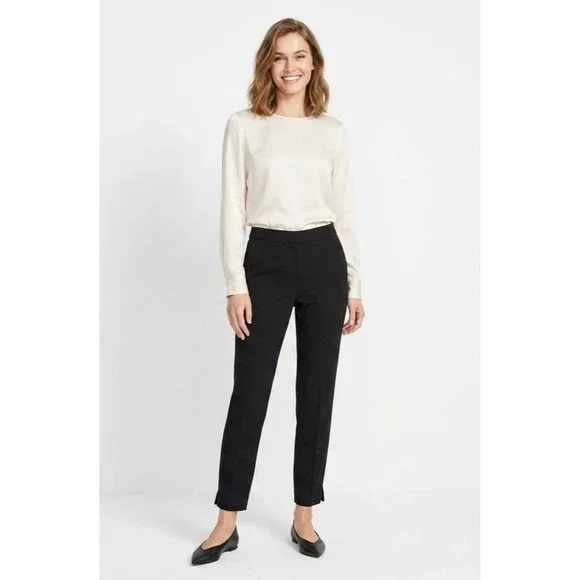 White House Black Market Elle Slim Ankle Pants Black Size 8 EUC Career Work