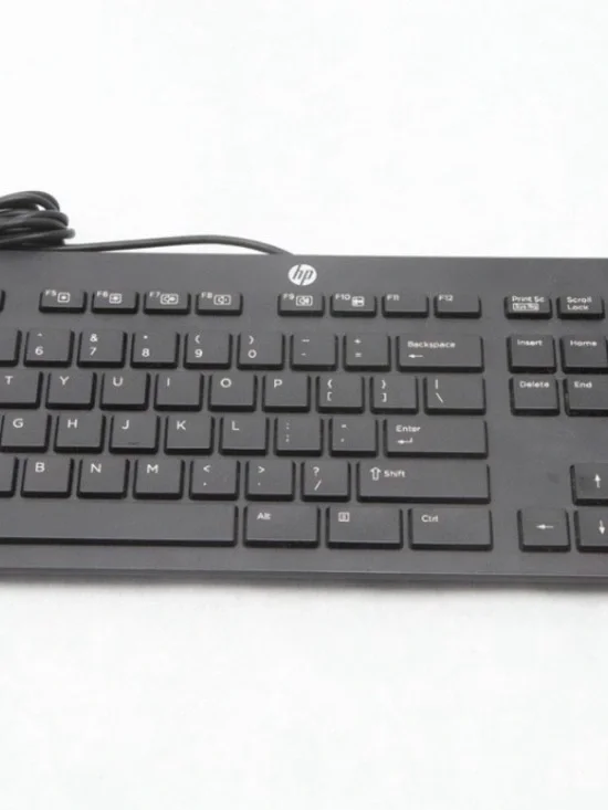 HP Black Wired USB Full-Size Keyboard with Numeric Keypad