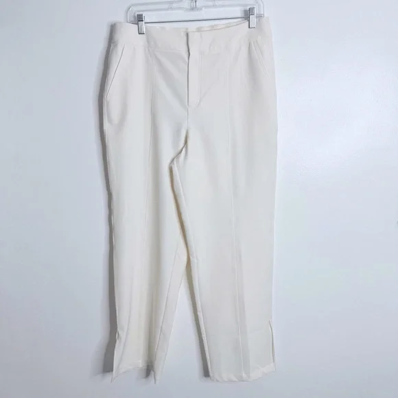 Calia By Carrie Underwood Ivory Pants Straight Leg With Ankle‎ Slit Size Large