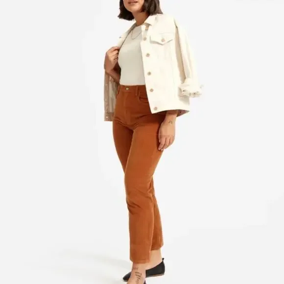 Everlane Baby Cord Cheeky Pants Straight Leg Golden Brown Size 25