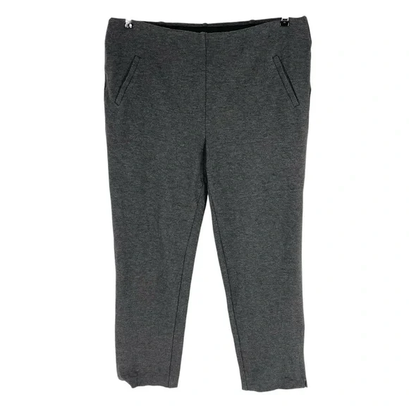 Chicos Fabulously Slimming Ankle Pants Size 2 Charcoal Gray Stretch Ponte 12