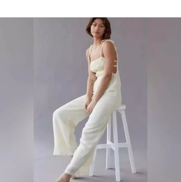 Urban Outfitters UO Courtney Tie Shoulder Jumpsuit Size Small
