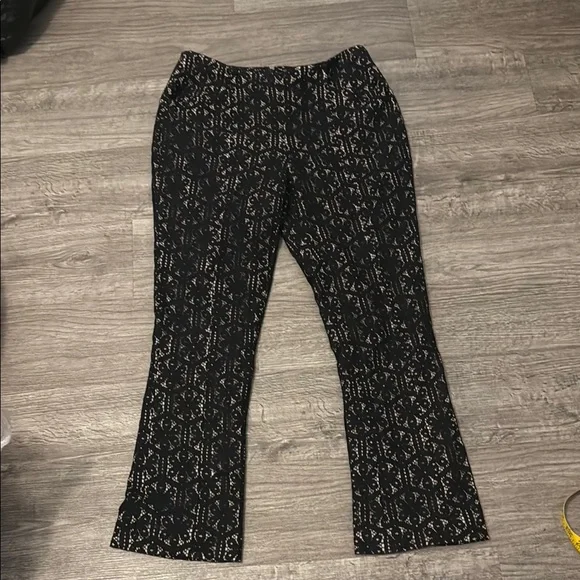 Lace Corey Lynn Calter Tan and‎ Black Boot Cut Flare Pants
