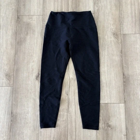 Beyond Yoga Leggings Womens Small High Waisted Ribbed Black Made in USA