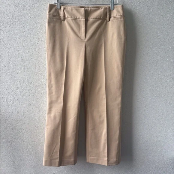 Rafaella Tan Petite Size 10 Pants Ankle Front Zip & Button Career Office Stretch