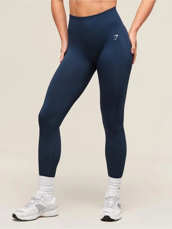 Gymshark High-Waist Navy Seamless Leggings