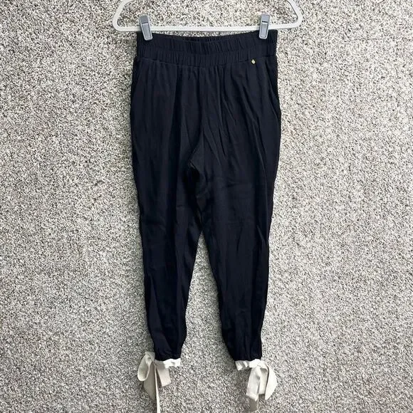 Harlyn Joggers‎ Women's XS Black Pull On Tie Bow Ankle