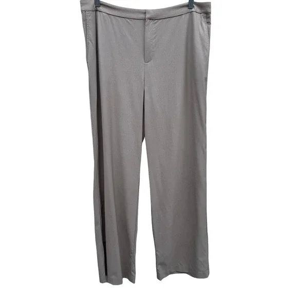 Linda Allard Ellen Tracy Minimalist Wool Blend Wide Leg Trousers Brown 14 NEW