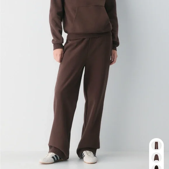 Aritzia Brown Wide-Leg Track Pants