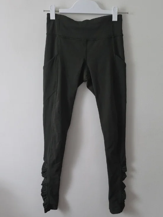 Lululemon Speed Tight Leggings Olive Green Pocket Size 4