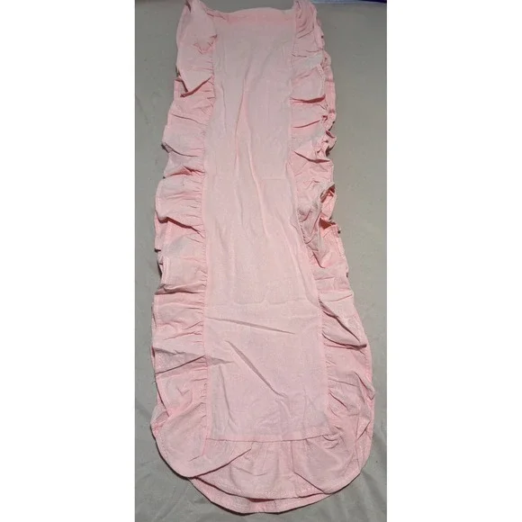 Pink Ruffled Table Runner Shabby Chic Cottagecore Pastel Party Dining Decor