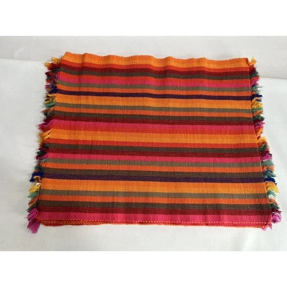 Crate And Barrel Placemats Set Of 4 Fiesta Stripe Cottagecore Table Decor