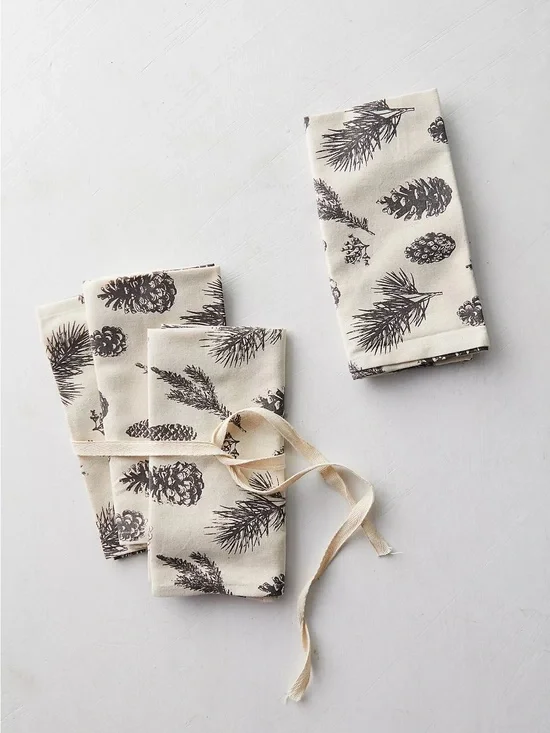 New🌟Terrain-Pine Cone Napkins, Set of 4
