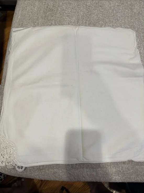 Classic White Cotton Napkins with Lace Corner