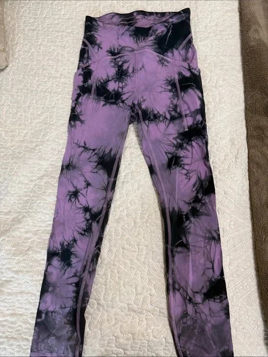 lululemon athletica Purple and Black Tie-Dye Leggings