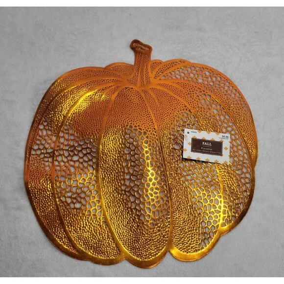Hobby Lobby Orange Pumpkin Vinyl Placemat Autumn Halloween Fall Tableware 2017