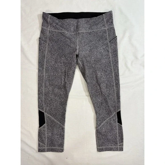 Lululemon Speckled Black‎ & White Cropped Leggings Size 10