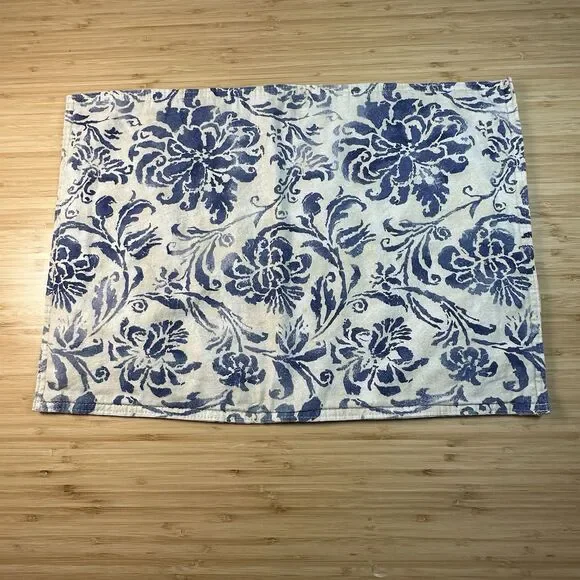 Lauren Ralph Lauren Placemats Set 4 Bluff Point Floral Blue Cotton Cottagecore