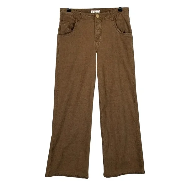 Kut from the Kloth Corduroy Pants Womens 8 Brown High Rise Wide Leg KB56403