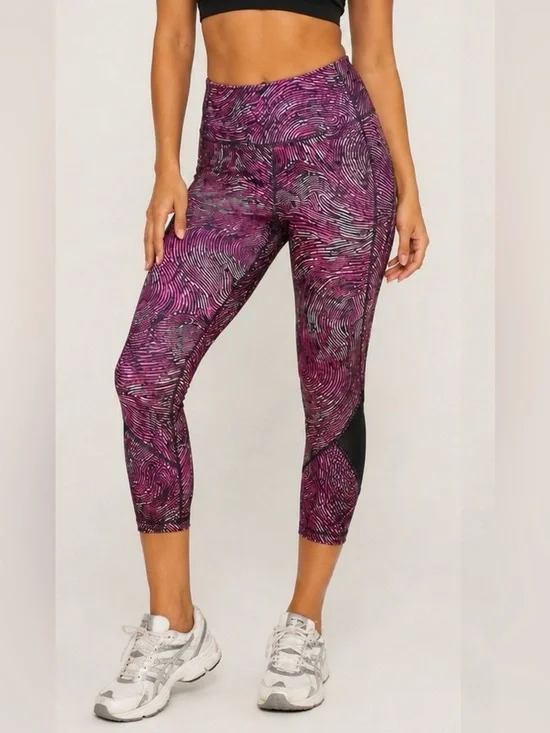 Lululemon Pace Rival Crop - Seawheeze - Who Done It Regal Plum Black Size 6
