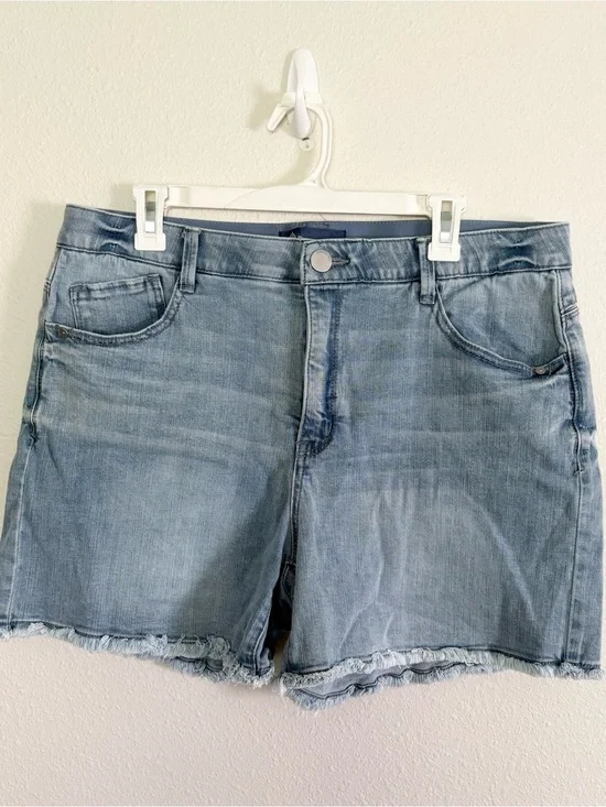 Democracy Ab Solution Jean Shorts Womens Size 16 High Rise Stretch Light Wash