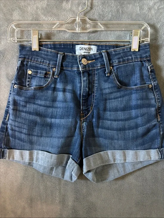 Denizen from Levi's Dark Blue Roll-Cuff Denim Shorts