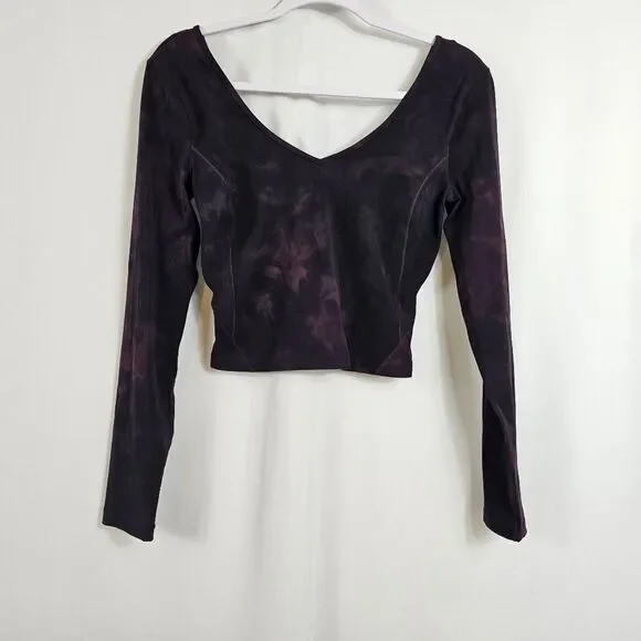 Lululemon Nulu Align Long Sleeves Shirt in Diamond Dye Cassis Black - Size 6