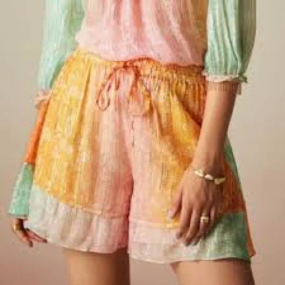 Verb Anthropologie Lurex Jordan Shorts Gold thread Medium M women’s