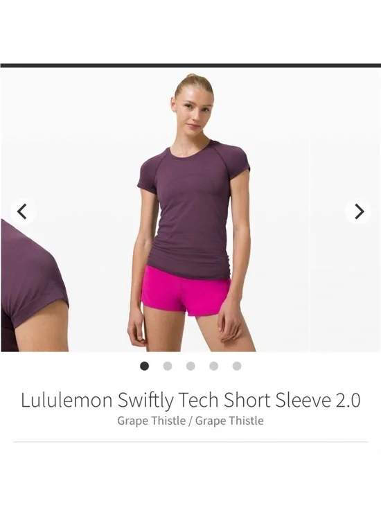 Lululemon Swiftly Tech Short Sleeve Shirt 2.0 Grape Thistle Sz 4