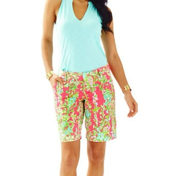 NWT Lilly Pulitzer The Chipper Bermuda Shorts Flamingo Pink size 00 BRAND NEW