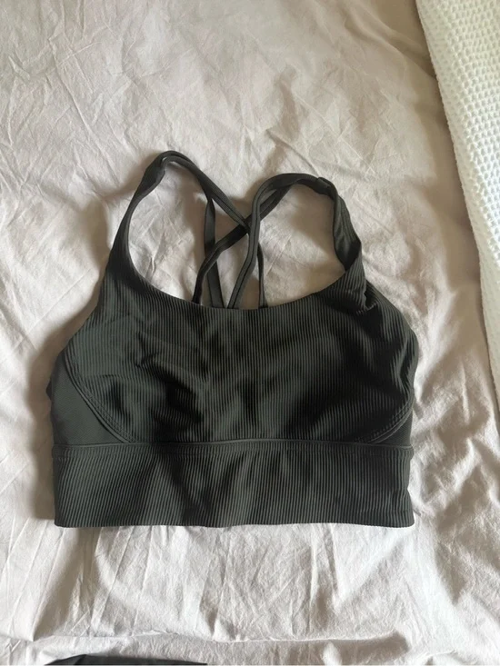 lululemon athletica Ribbed Crisscross Sports Bra - Olive
