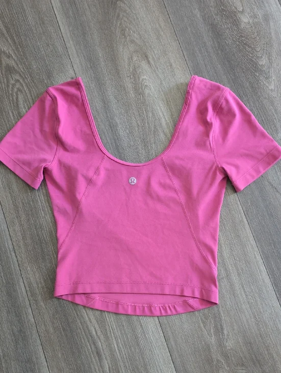 lululemon athletica Pink Scoop-Neck Short Sleeve Top