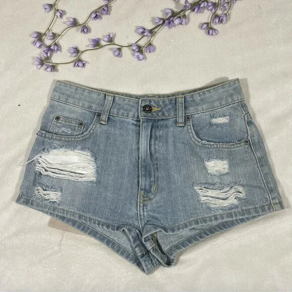 NWT $188 LF x Carmar Calla High Waisted‎ Distressed Denim Shorts [ SZ 26 ] #3914