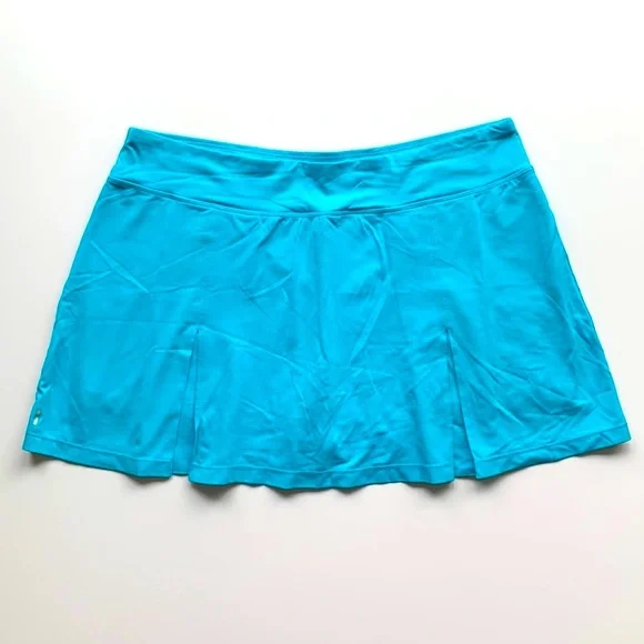 Lole Aqua Blue Tennis Pickle ball Skirt with Shorts Size large