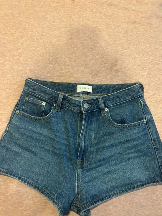 Pacsun Ivy High Waisted Festival Jean Shorts Indigo
