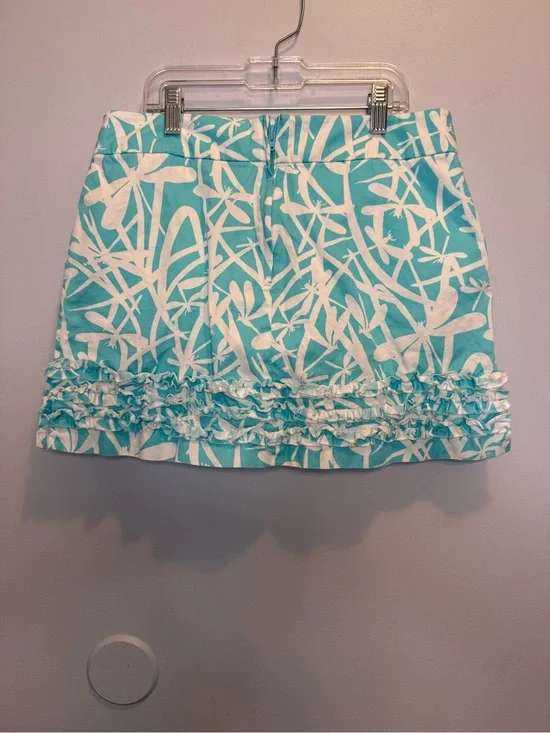 Lilly Pulitzer Marigold Ruffle Skort Light My Fire Shorely Blue Size 2 Preppy